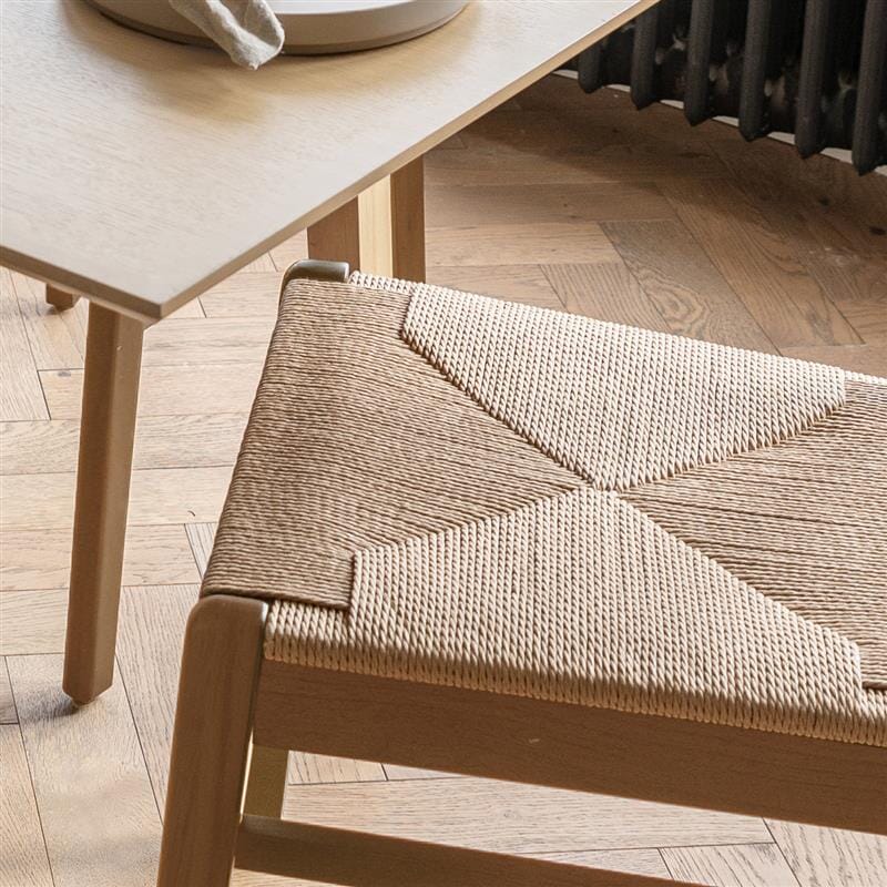 Charlie Pale Oak Extendable Dining Table Set - 4 Seater - Woven Pale Oak Dining Chairs - Laura James