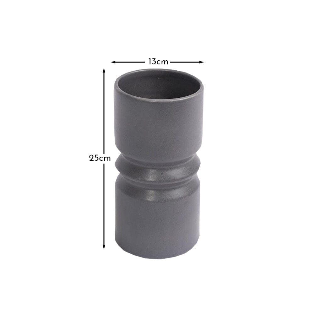 Ackton 25cm Ceramic Vase - Grey