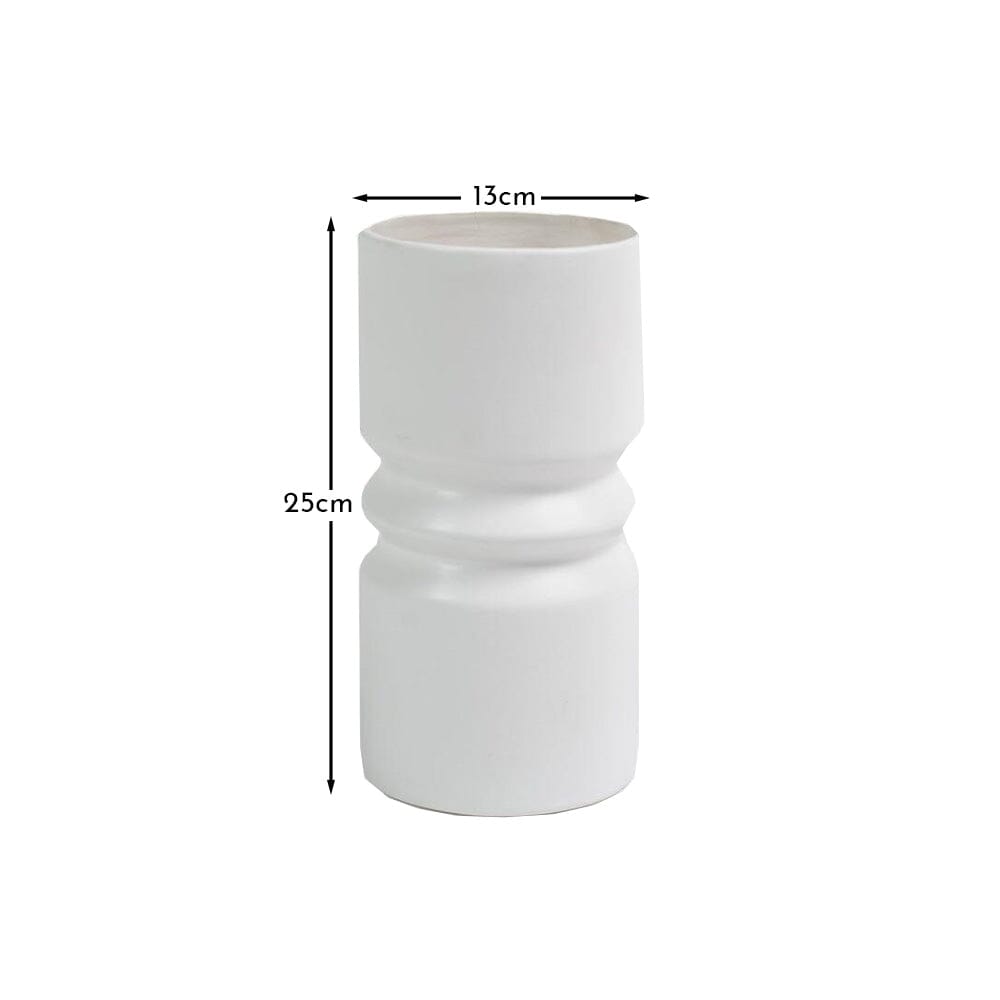Ackton 25cm Ceramic Vase - White
