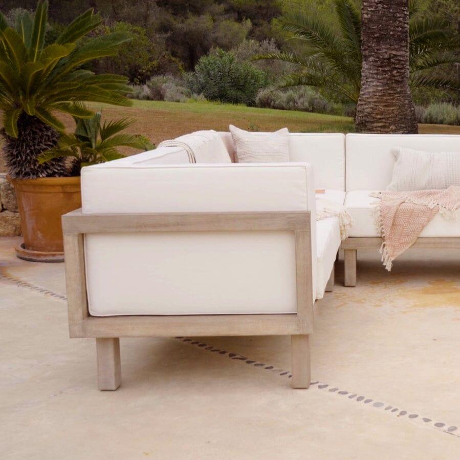 Akira 5 Seater Wooden Garden Corner Sofa - Laura James