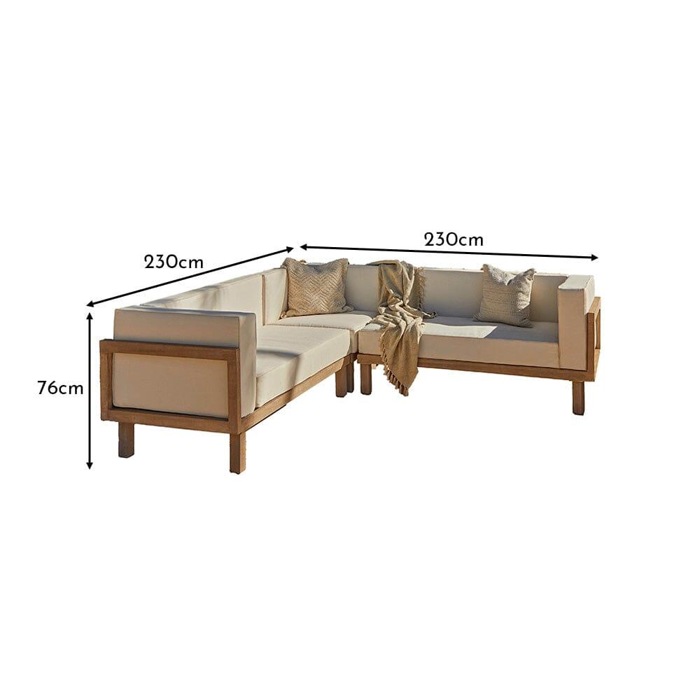 Akira 5 Seater Wooden Garden Corner Sofa - Laura James