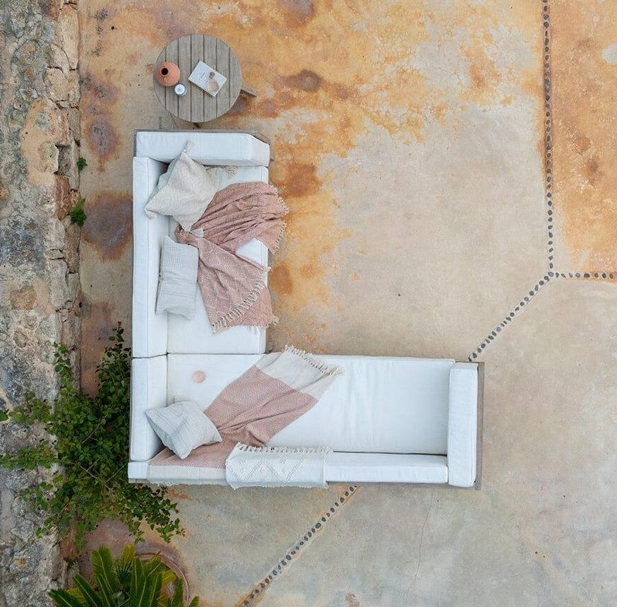 Akira 5 Seater Wooden Garden Corner Sofa - Laura James