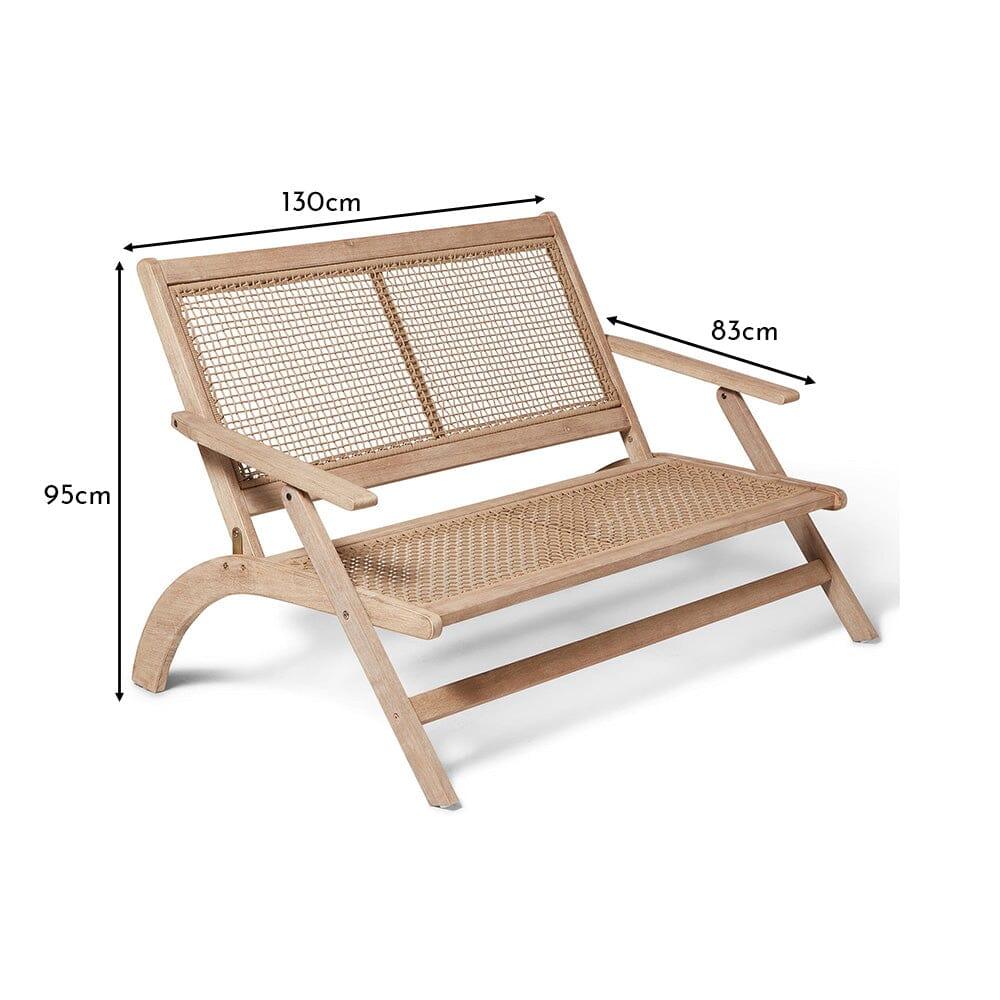 Akira Wooden Garden Rope Folding Bench - Laura James