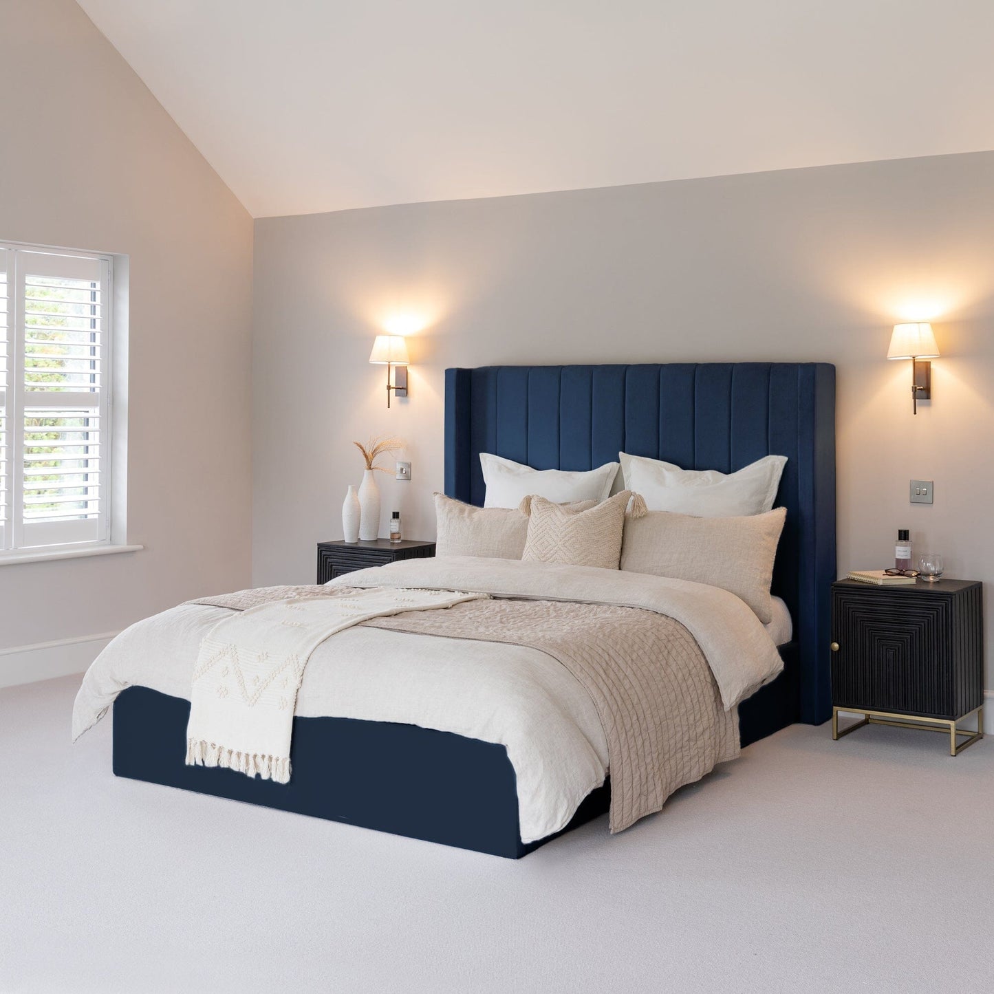 Alice King Ottoman Bed - Ink - Laura James