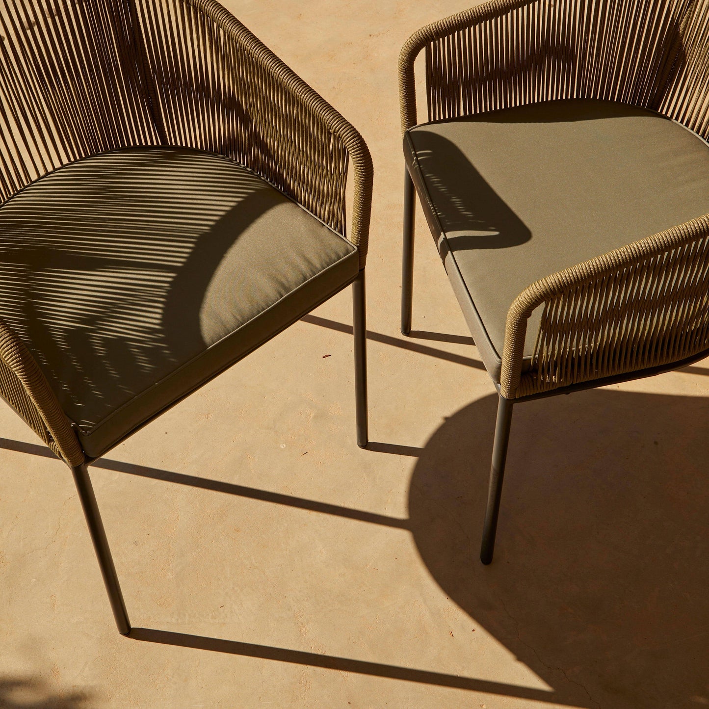 Amelia 6 Seater Natural Wood Black Legs Garden Dining Set - Hali Green Chairs - Laura James