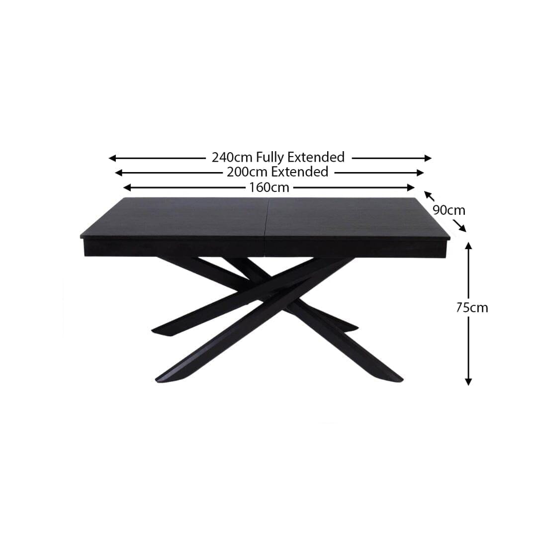 Amelia Extendable Dining Table Black