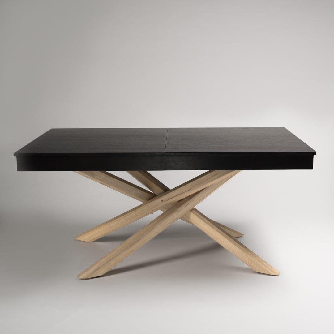 Amelia Black Wood extendable dining table - with Whitewash Legs - Laura James