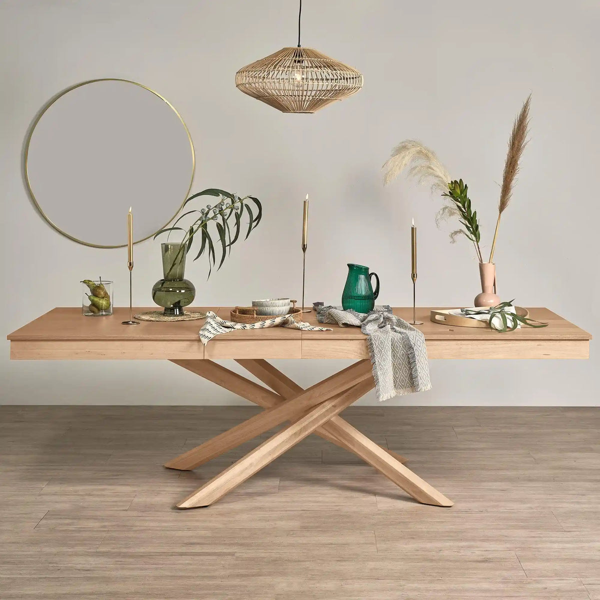 Amelia Pale Oak Extendable Dining Table - Laura James