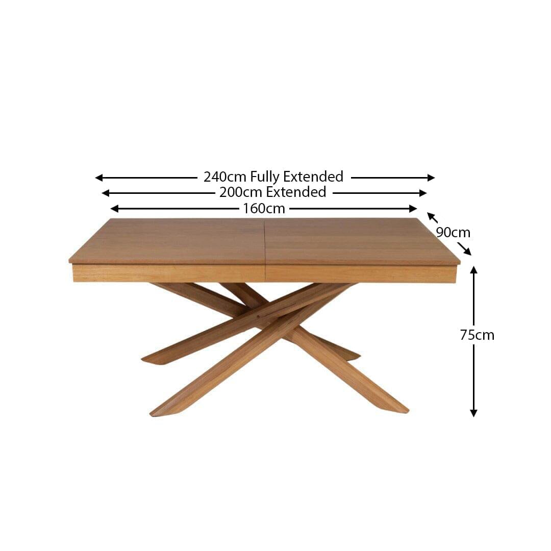 Amelia Oak Wood Dining Table - Extendable