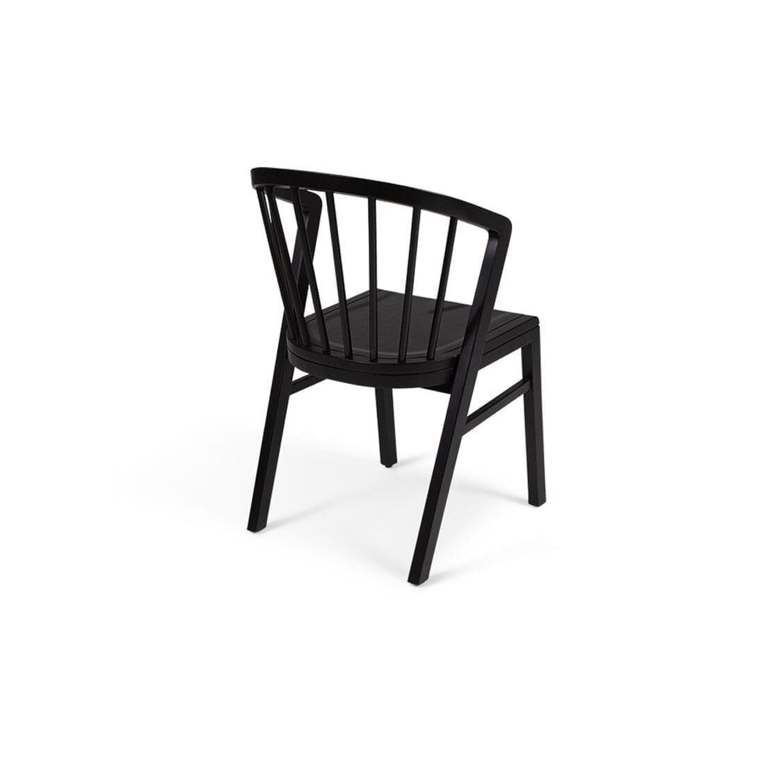 Amelia Whitewash Dining Table Set - 6 Seater - Black Spindle Back Chairs - Black Legs