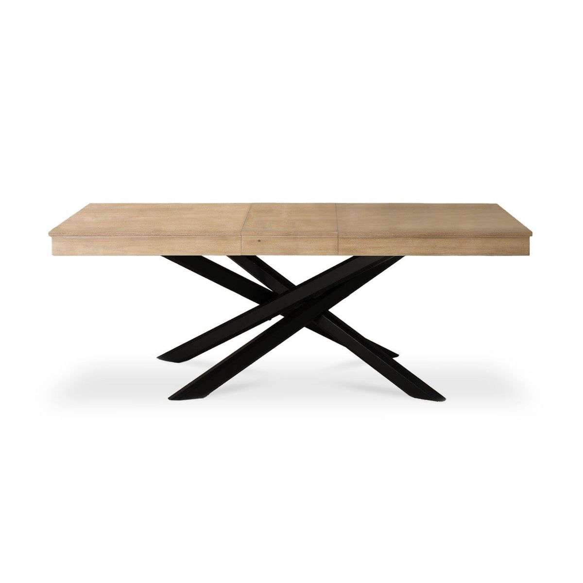 Amelia Whitewash Extendable Dining Table with Black Legs - Laura James