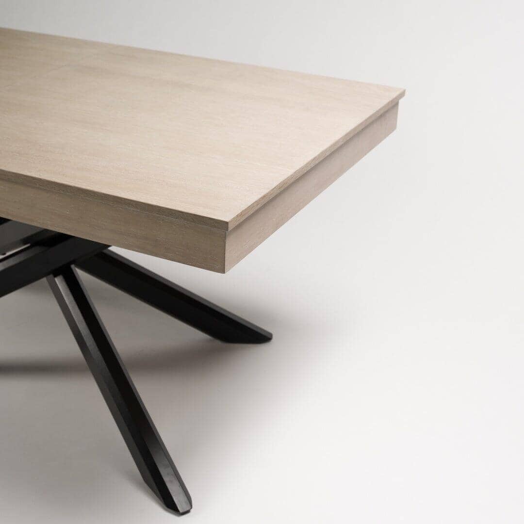 Amelia Black Whitewash Extending dining table 6 seater Freya Grey Black