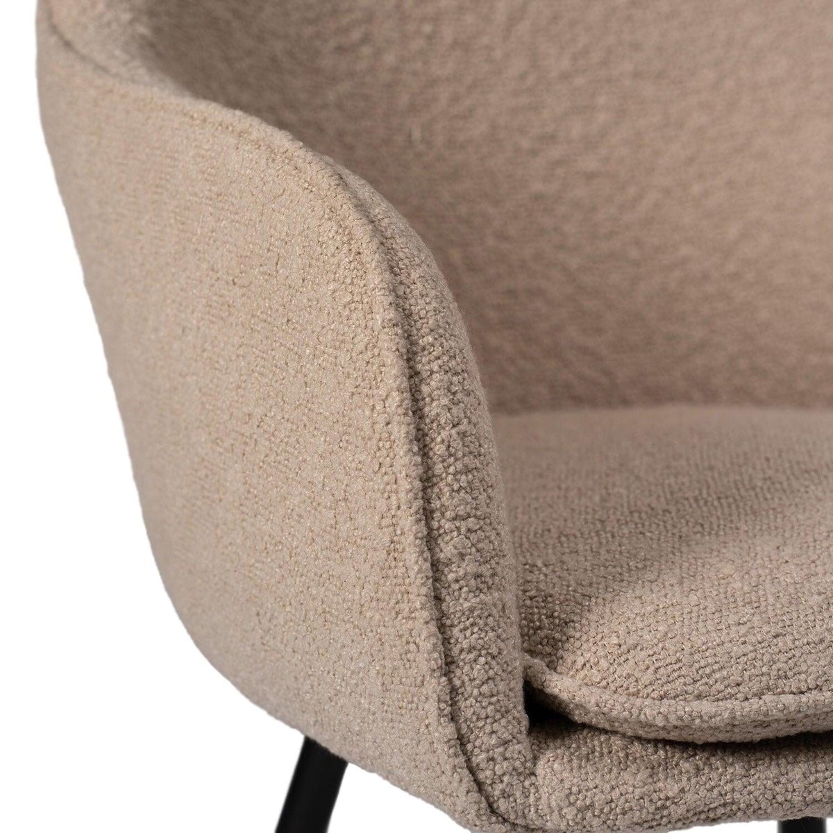 Dolly accent chair - set of 2 - boucle with black legs - Laura James