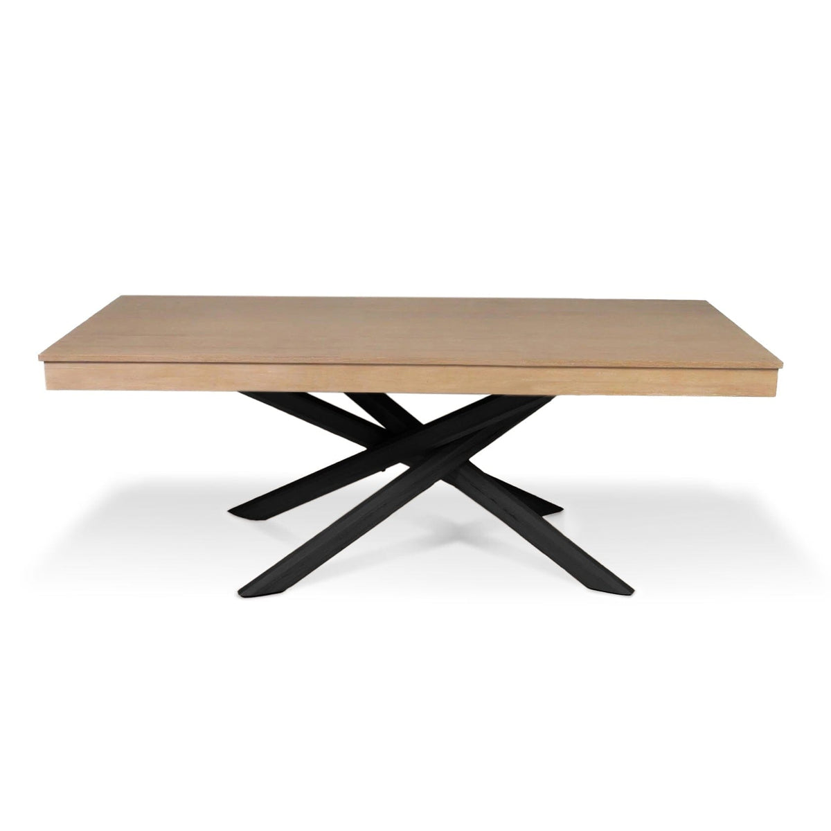 Amelia Oak Wood Dining Table - Extendable - Black Legs - LauraJames