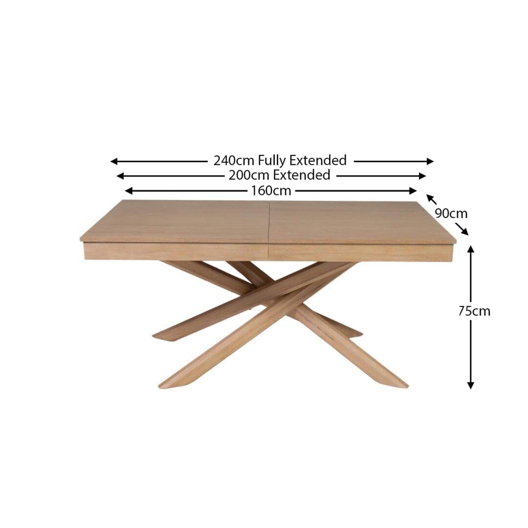 Amelia Whitewash Wood Dining Table - Extendable