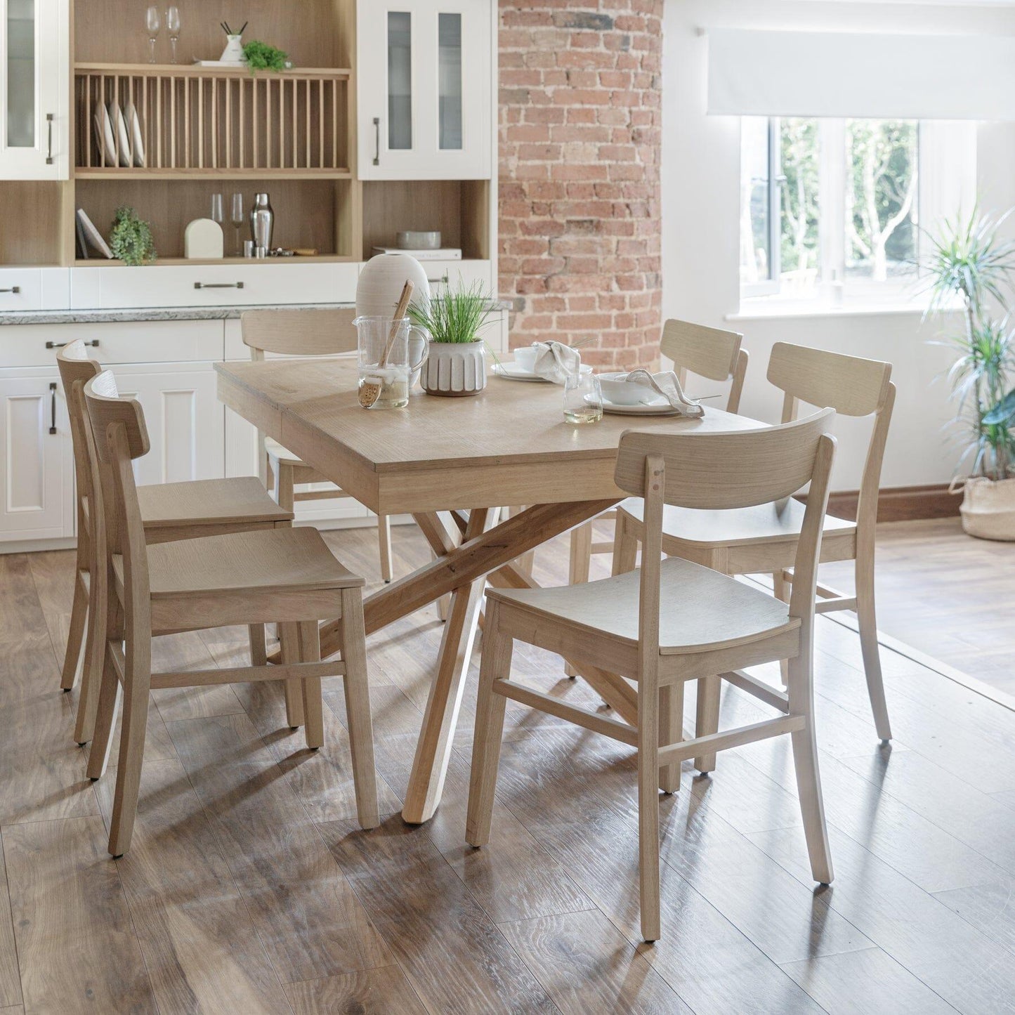 Amelia whitewash wood extendable dining table - Laura James