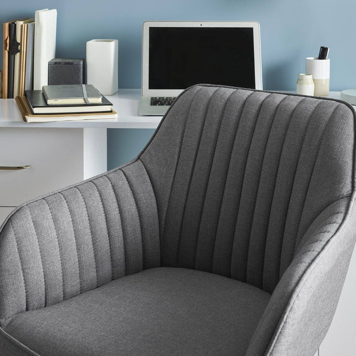Anna Swivel Office Chair - Grey - Laura James