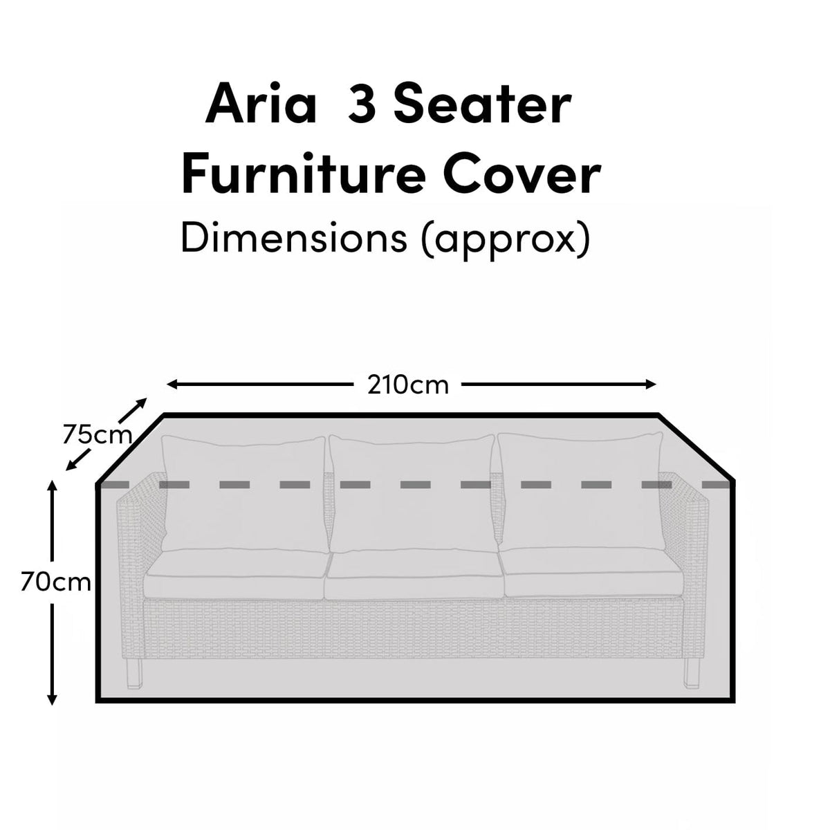 Aria 3 Seater Furniture Cover - Laura James
