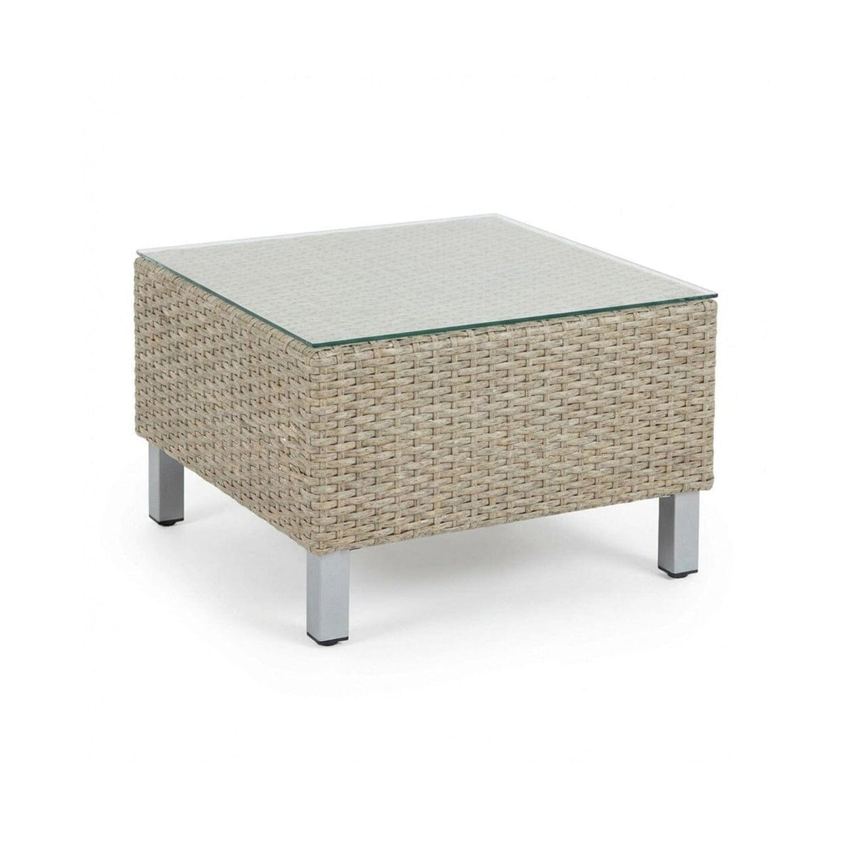 Aria 7 Seater Rattan Garden Sofa Set with Footstool & Coffee Table - Light Grey - Laura James