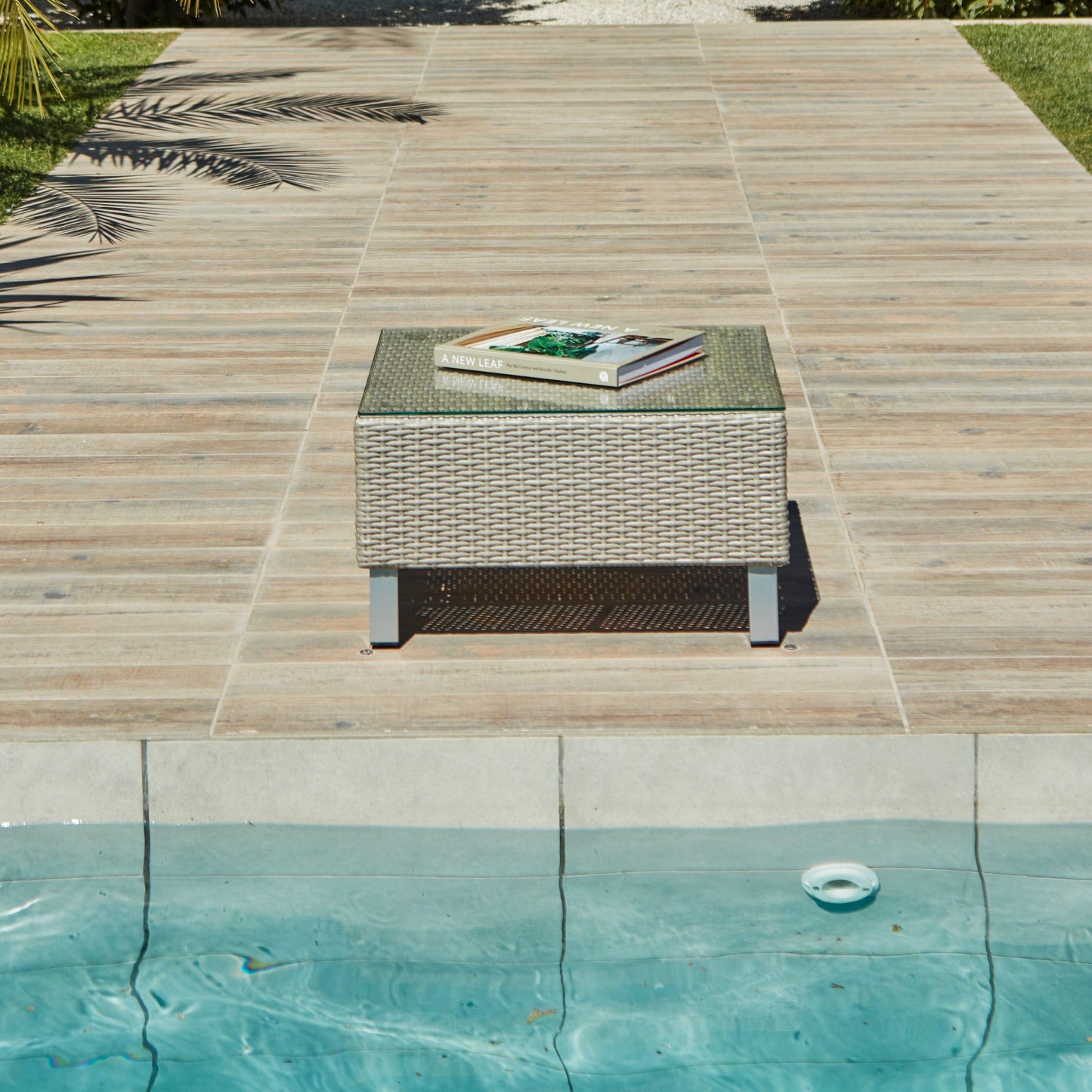 Aria extended garden corner sofa with coffee table - light grey - Laura James