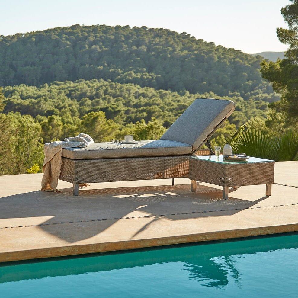 Aria Light Grey Rattan Sun Lounger
