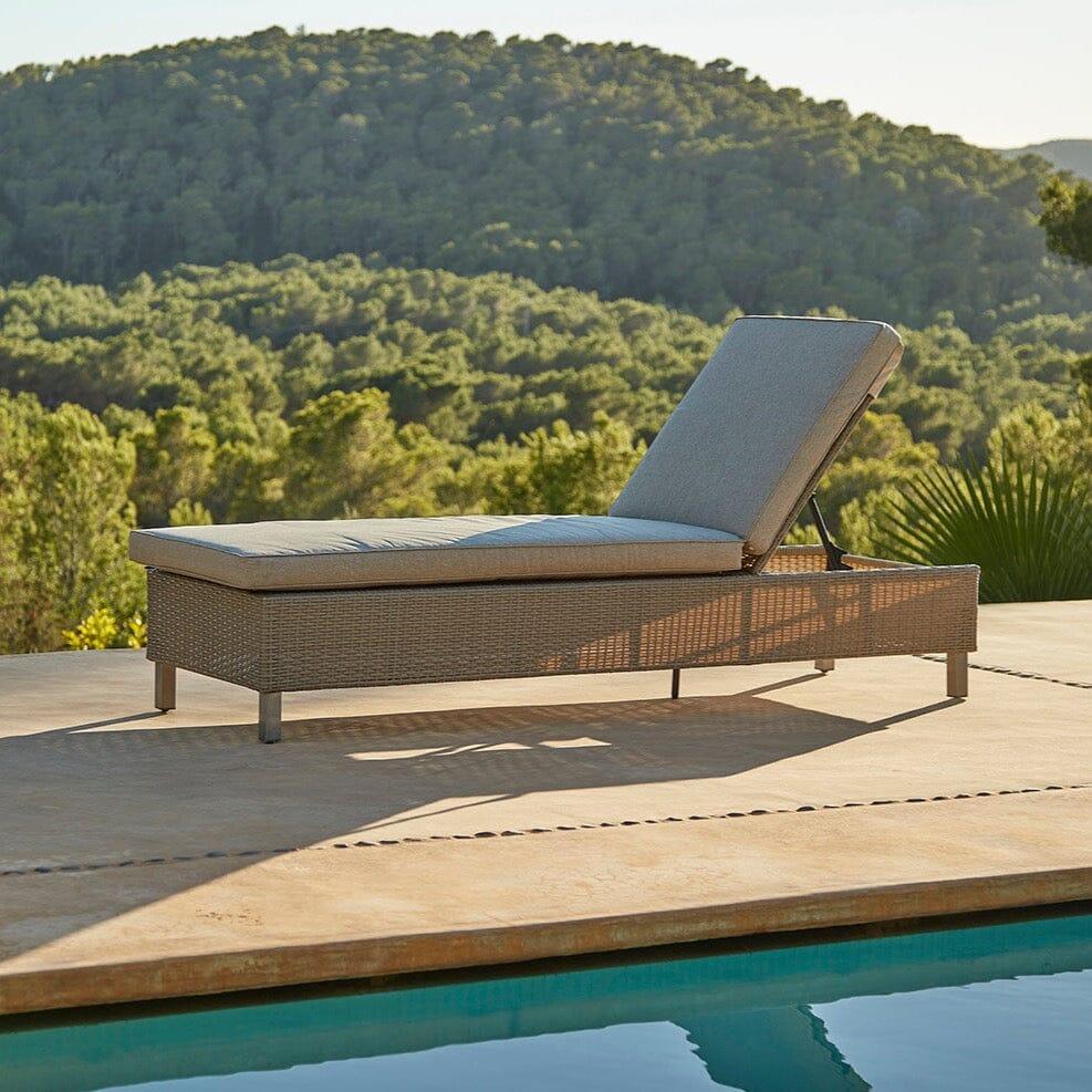 Aria Light Grey Rattan Sun Lounger