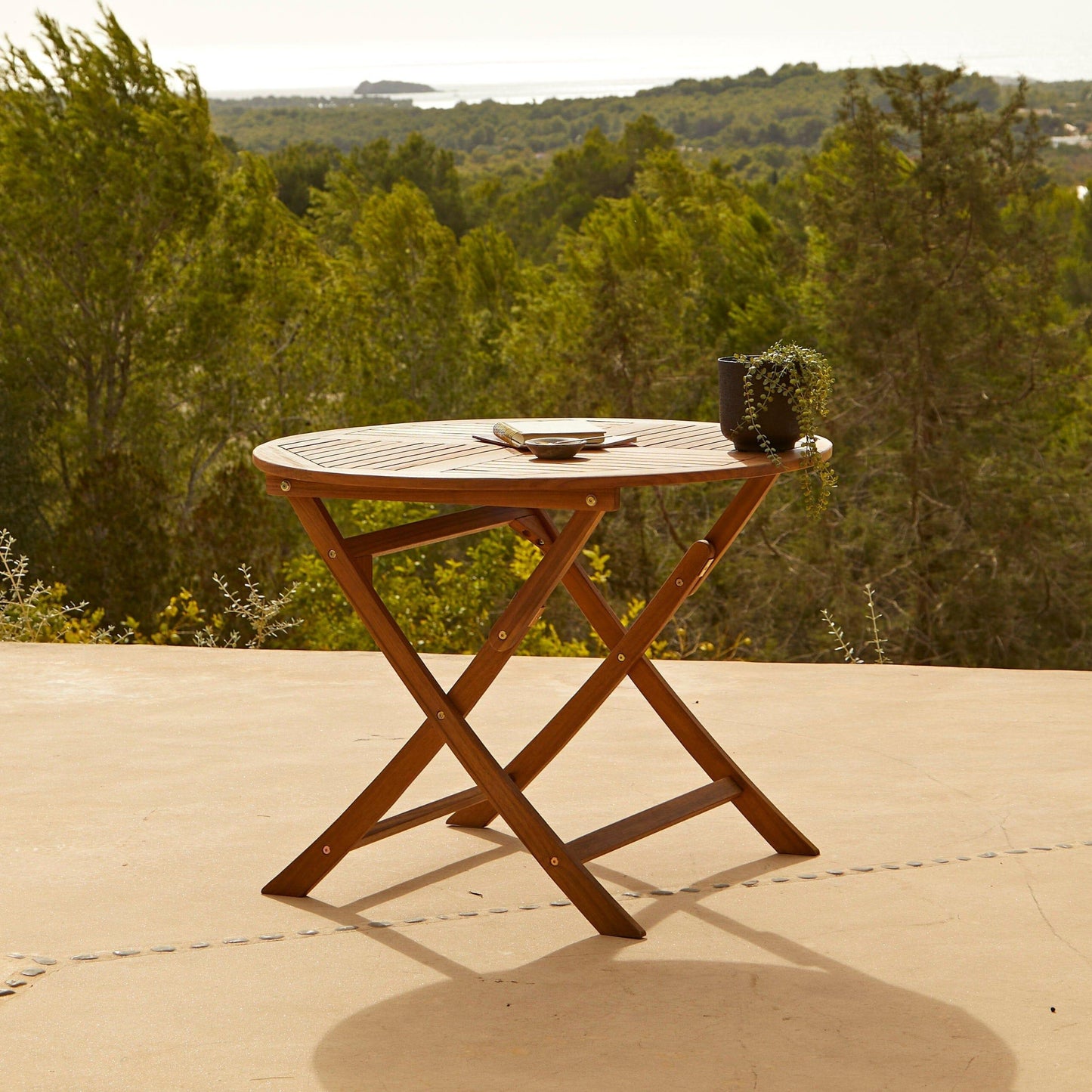 Ashby 4 Seater Wooden Round Folding Dining Table - 100cm - Laura James