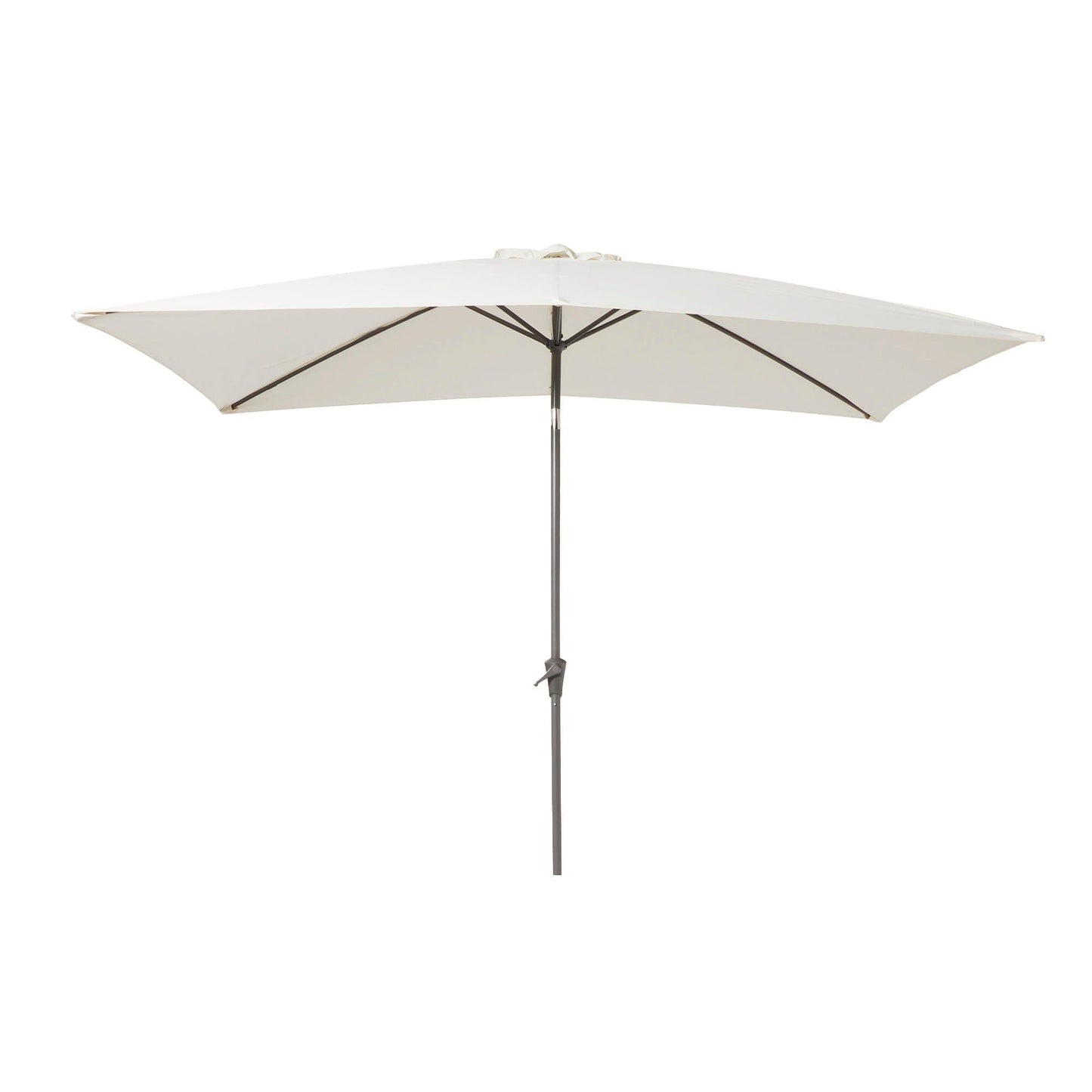 Ashby Outdoor 4 Seater Wooden Rectangular Armchair Dining Set with Cream LED Premium Parasol - 120cm - Laura James