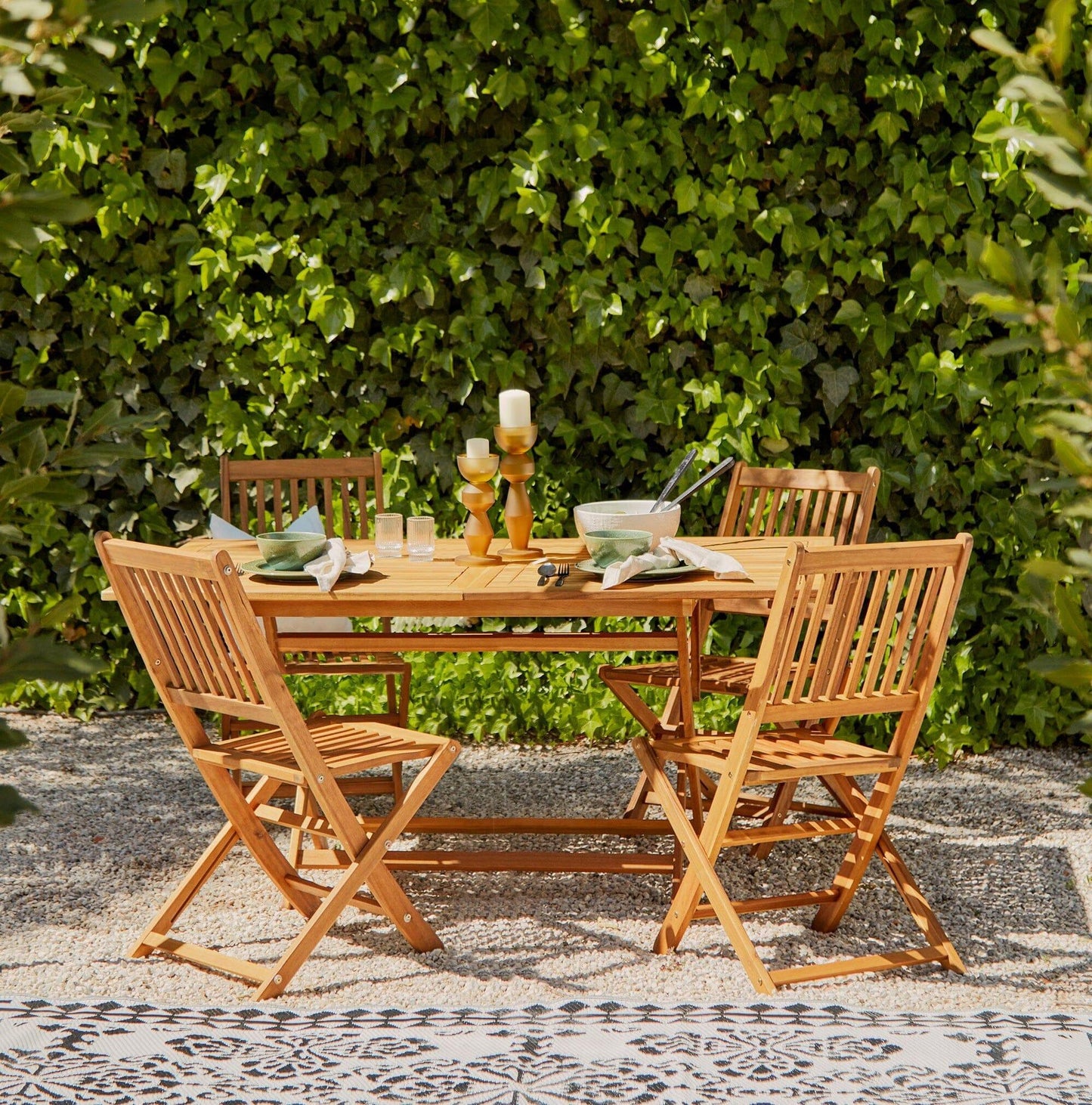 Ashby 4 Seater Wooden Rectangle Dining Set - 120cm - Laura James