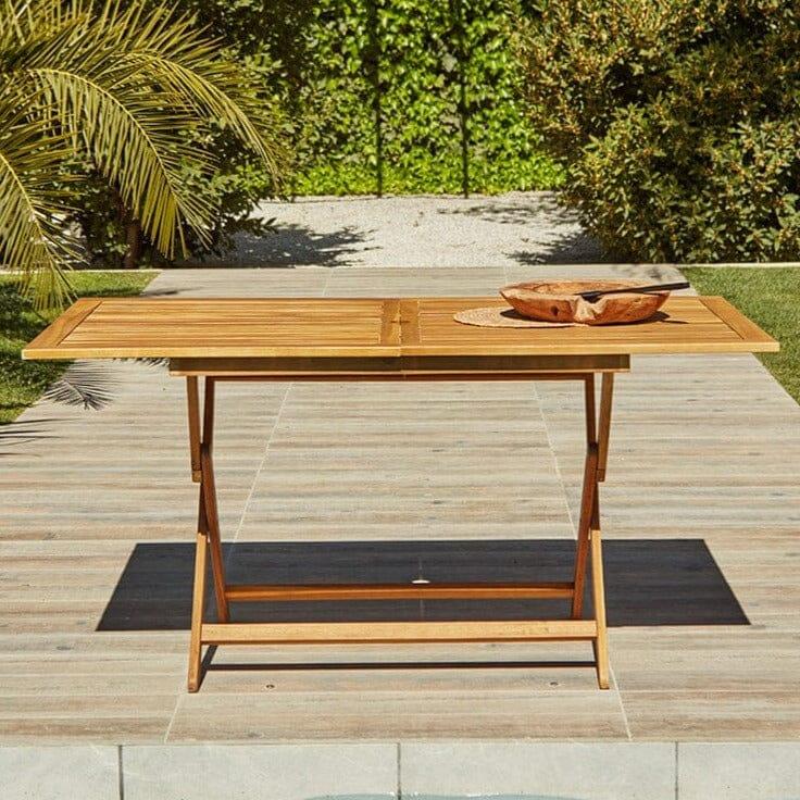 Ashby 4 Seater Wooden Rectangular Garden Dining Set with Cream Parasol - 120cm - Laura James