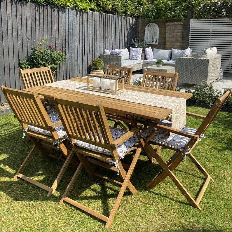Ashby 6 Seater Wooden Garden Dining Set - 150cm - Laura James