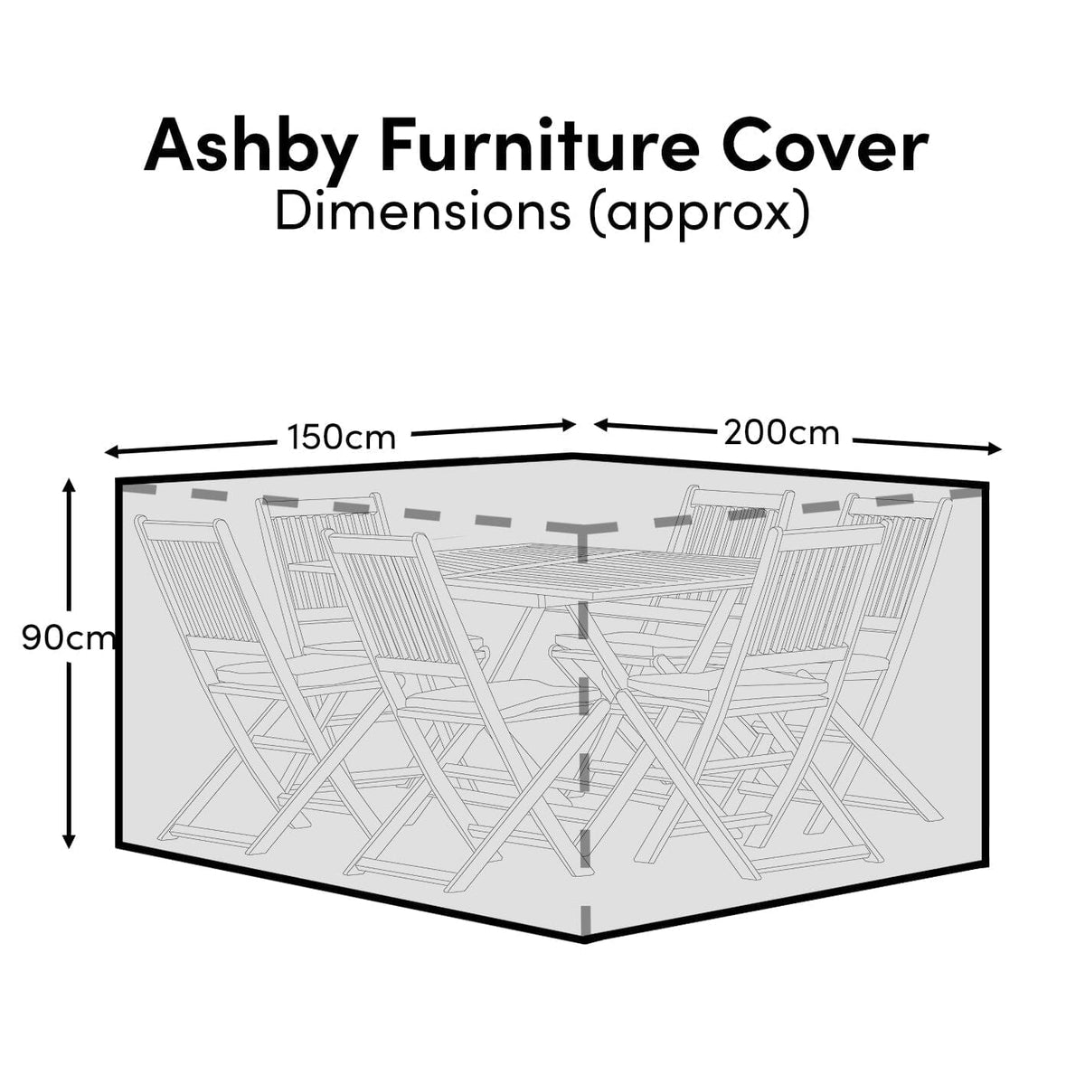 Ashby Rectangular Table 6-Seater Furniture Cover - 200x150x90cm - Laura James