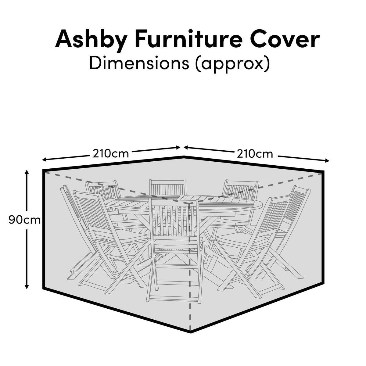 Ashby Round Table 8-Seater Raincover - 210x210x90cm