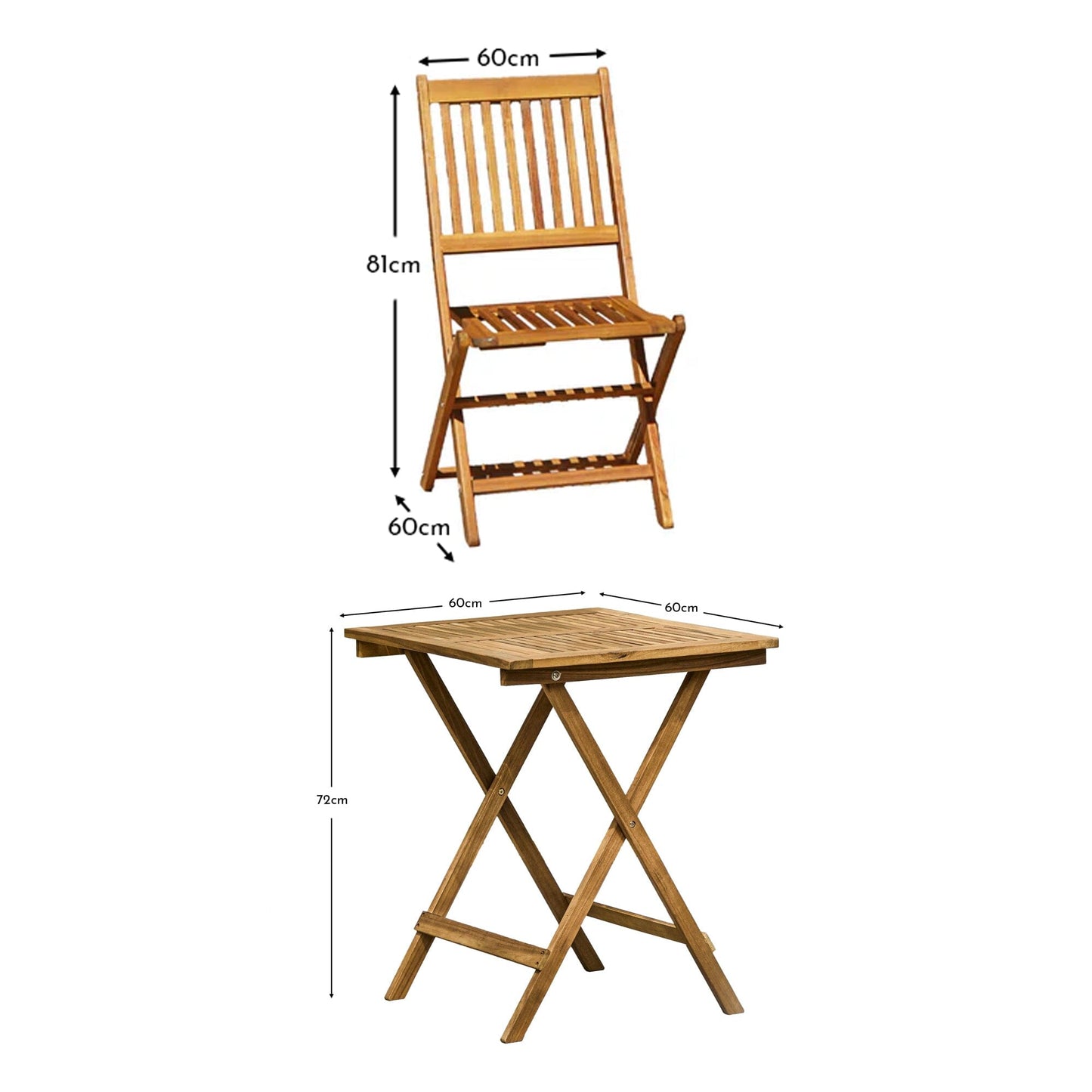 Ashby 2 Seater Wooden Bistro Set - Laura James