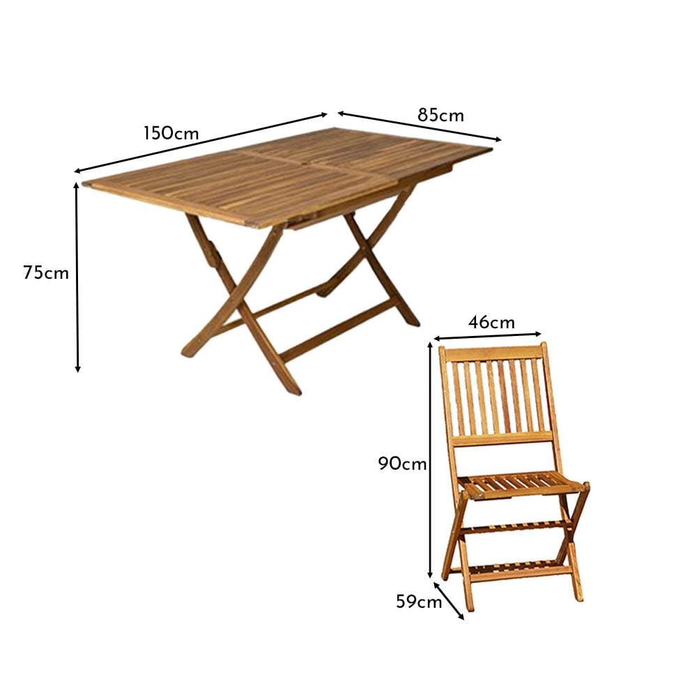 Ashby 6 Seater Wooden Rectangular Garden Dining Set - 150cm - Laura James