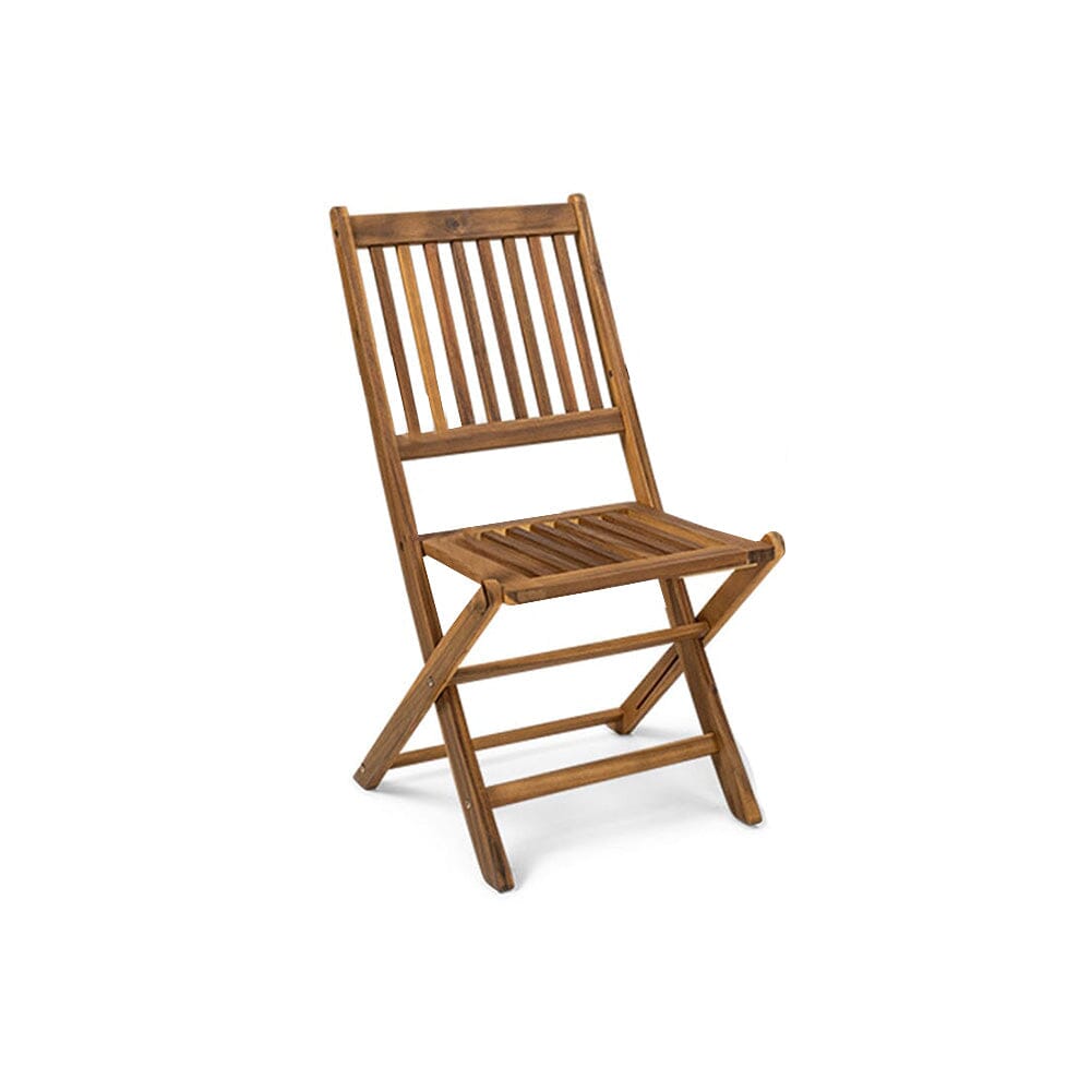 Ashby Wooden Armless Garden Folding Chairs - Set of 2 - Laura James