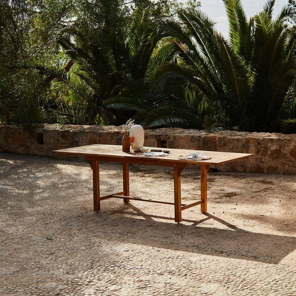 Aspen 6 Seater Wooden Extendable Garden Dining Set with Cushions - Grey LED Premium Parasol