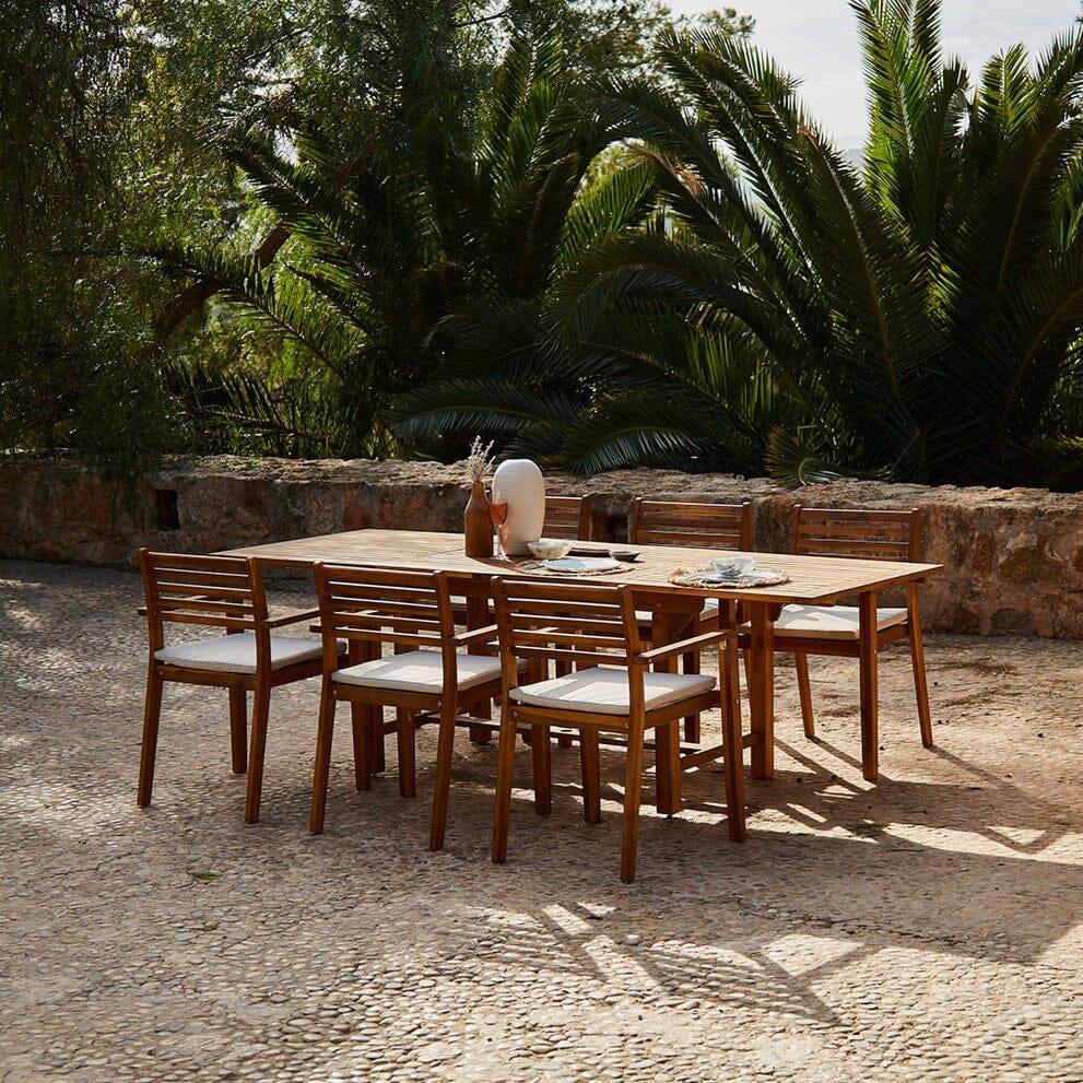 Aspen 6 Seater Wooden Extendable Garden Dining Set with Cushions