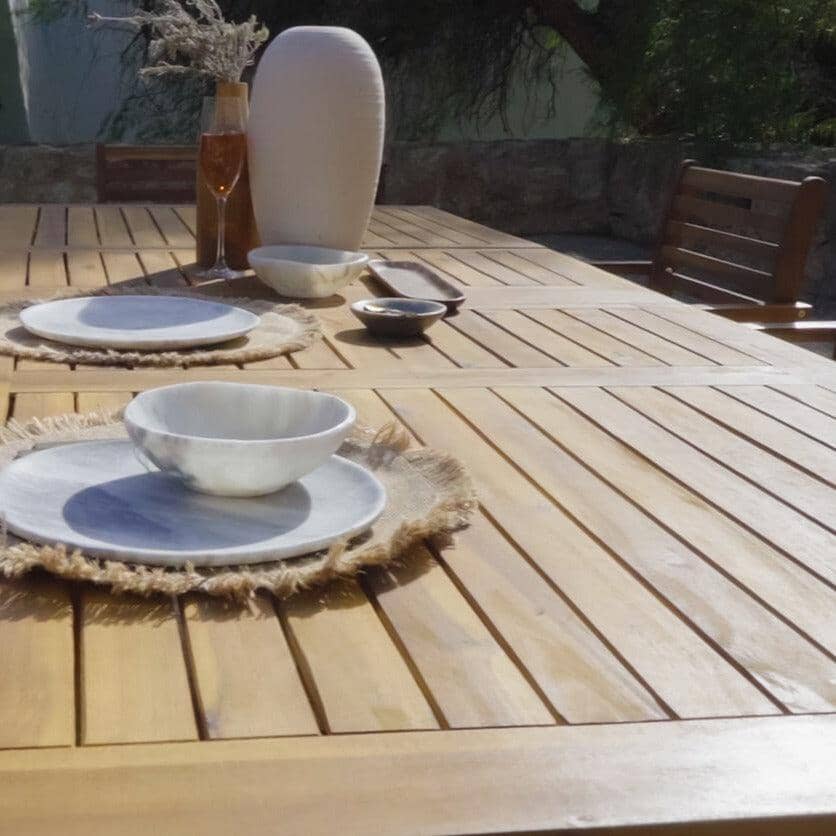 Aspen 6 Seater Wooden Extendable Garden Dining Set with Cushions - 160cm to 240cm