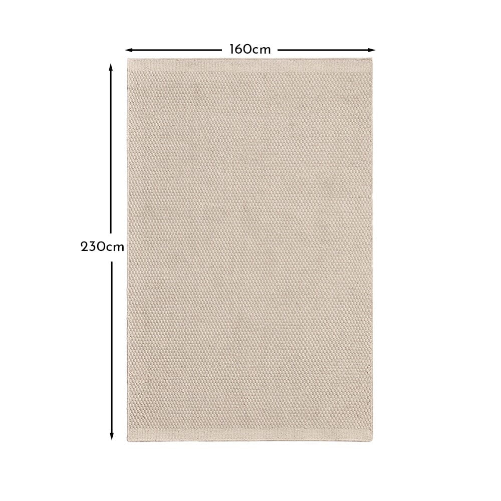 Outlet - Atcham Clay/Natural Pebble Wool with Cotton Rug - 160 x 230cm
