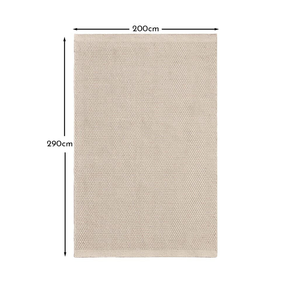 Outlet - Atcham Clay/Natural Pebble Wool with Cotton Rug - 200 x 290cm