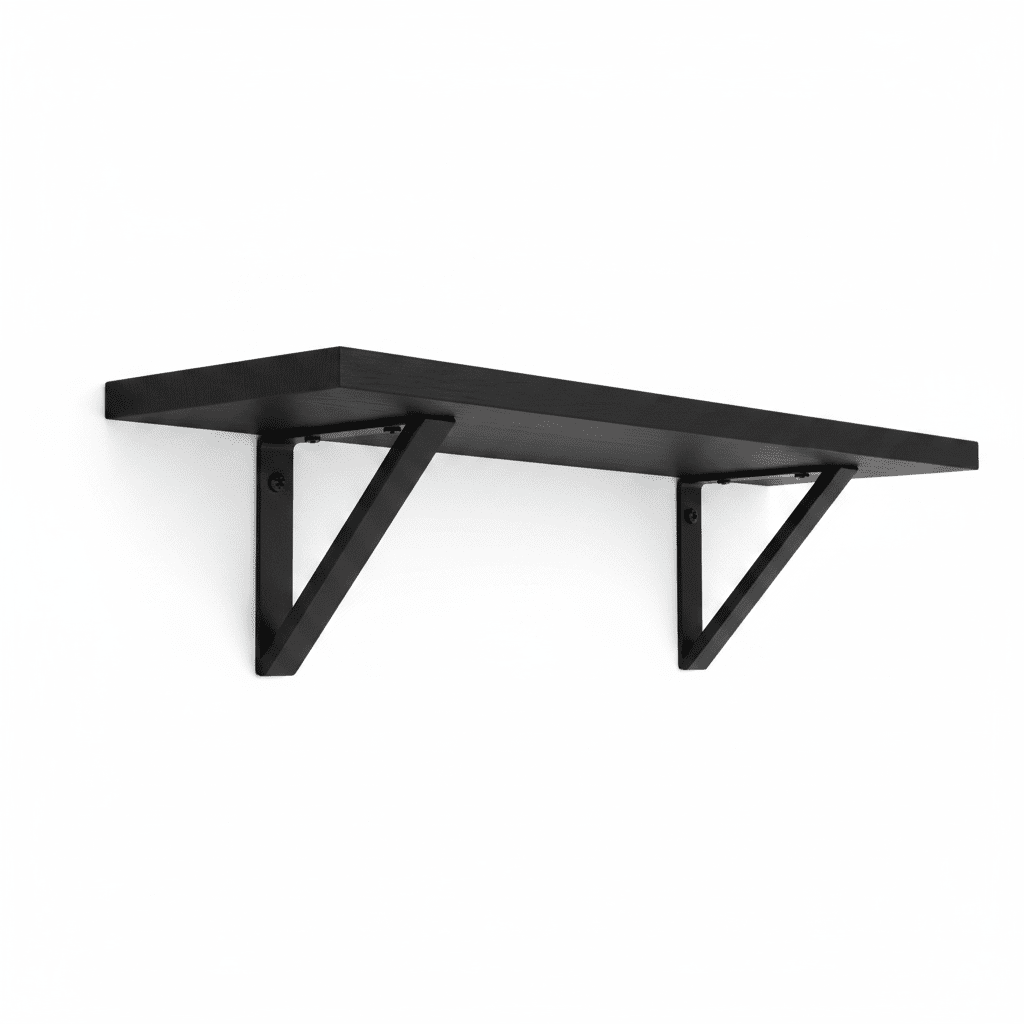 Atlas 75cm Mango Wood Wall Shelf - Jet Black - Laura James