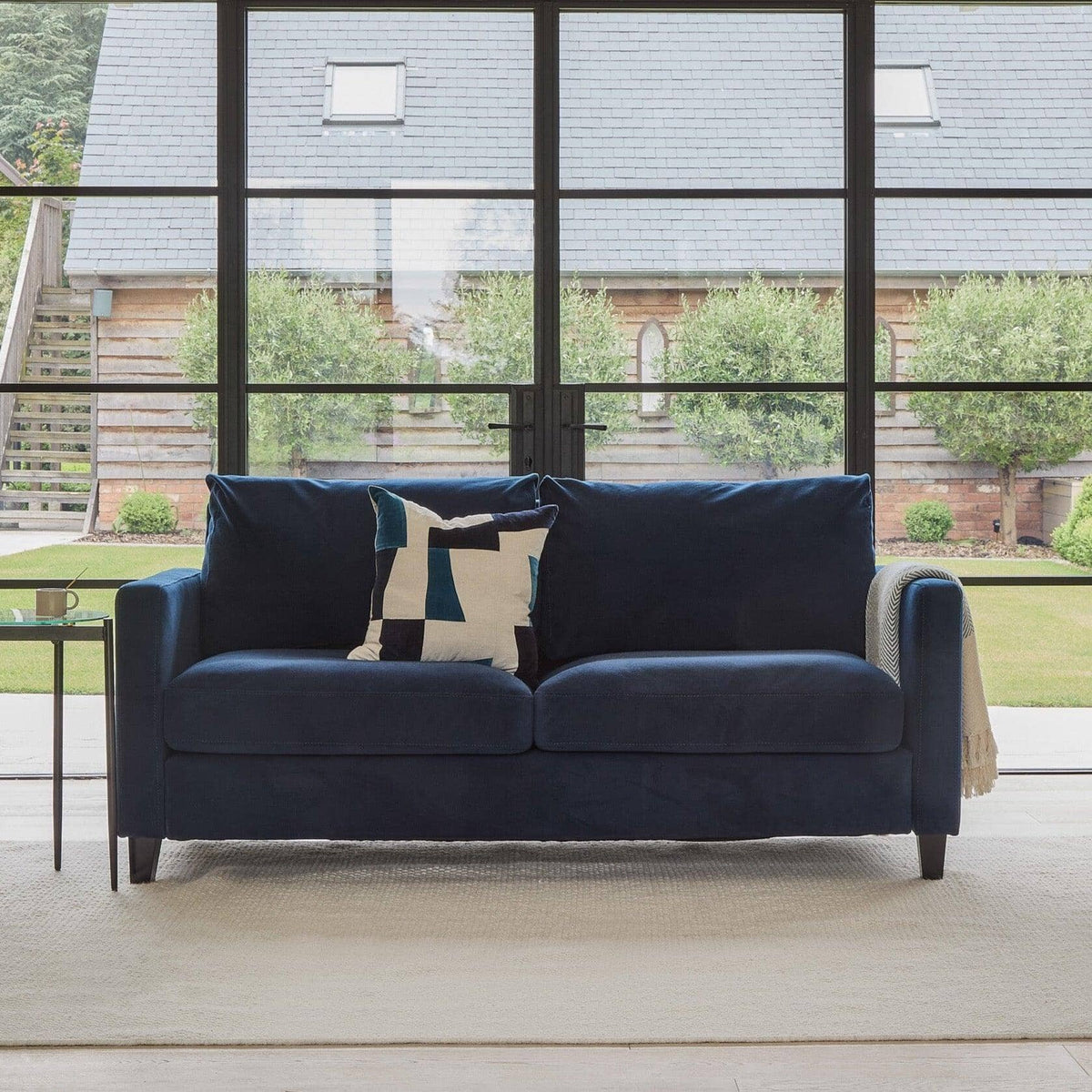 Ava Ink Dark Blue 2 Seater Sofa - Laura James