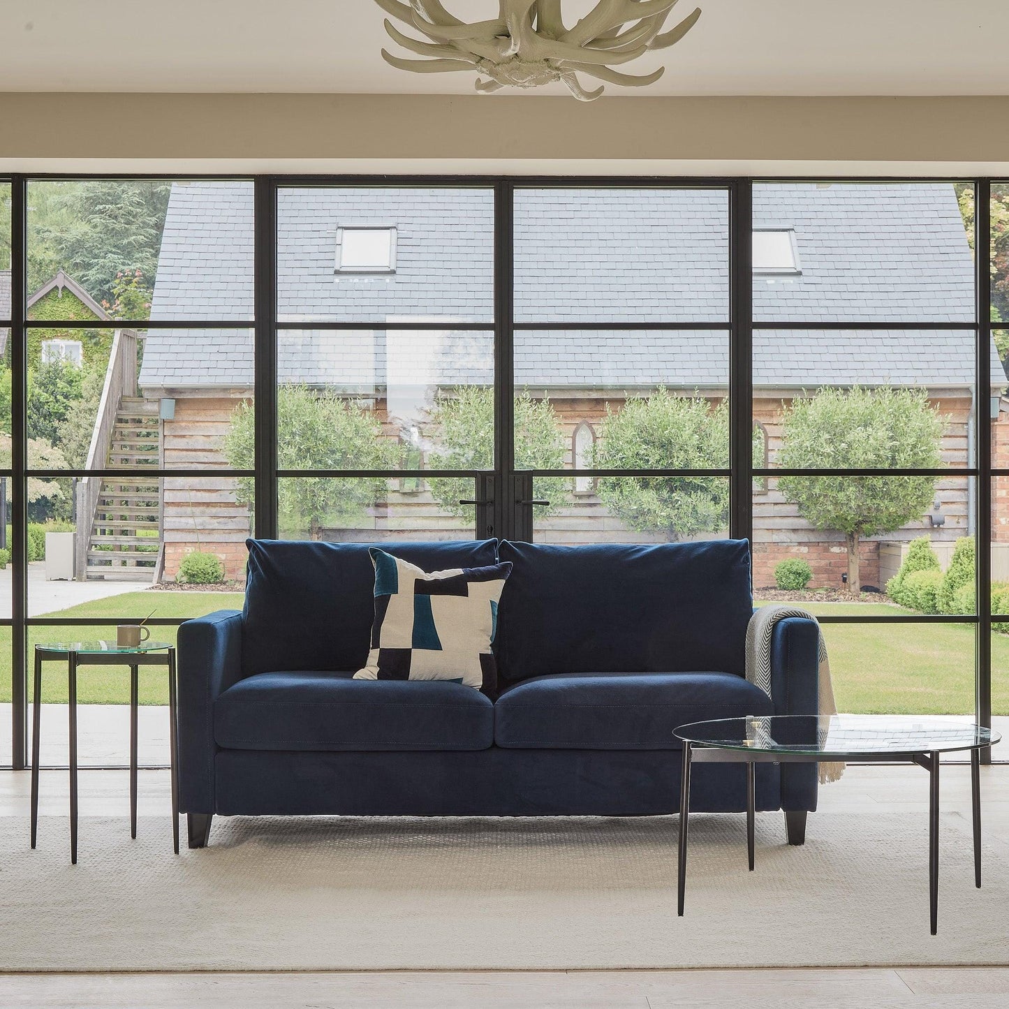 Ava Ink Dark Blue 2 Seater Sofa - Laura James