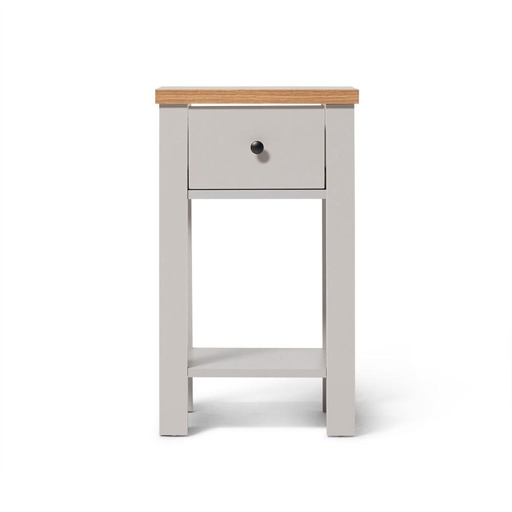 Bampton Stone Grey Bedside Table - 1 Drawer - Laura James