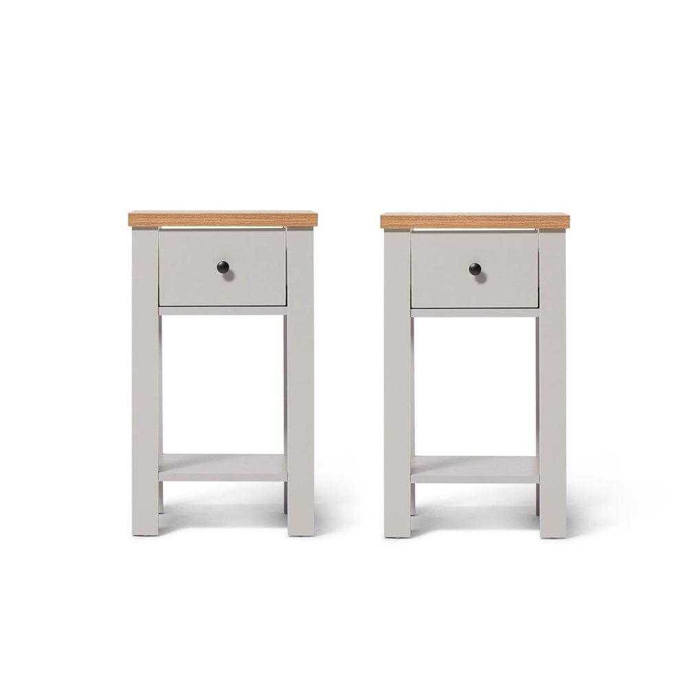 Bampton Grey Bedside Tables with 1 Drawer - Laura James