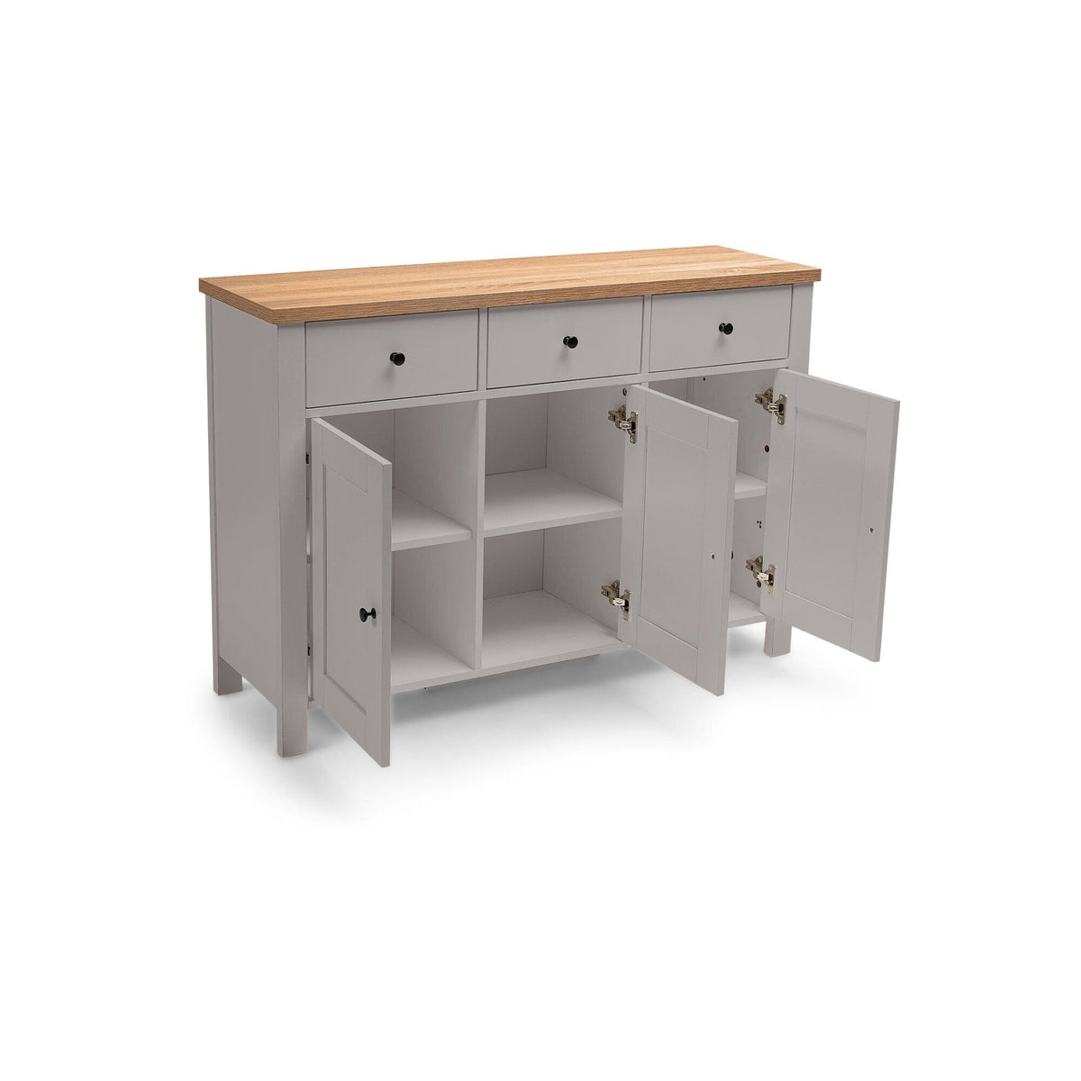 Bampton 3 Door Sideboard - Stone Grey - Laura James