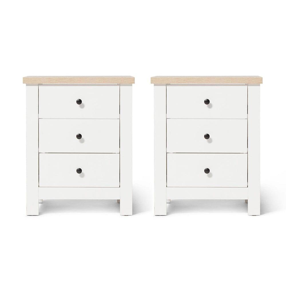 Bampton White Set of 2 Bedside Tables - Laura James
