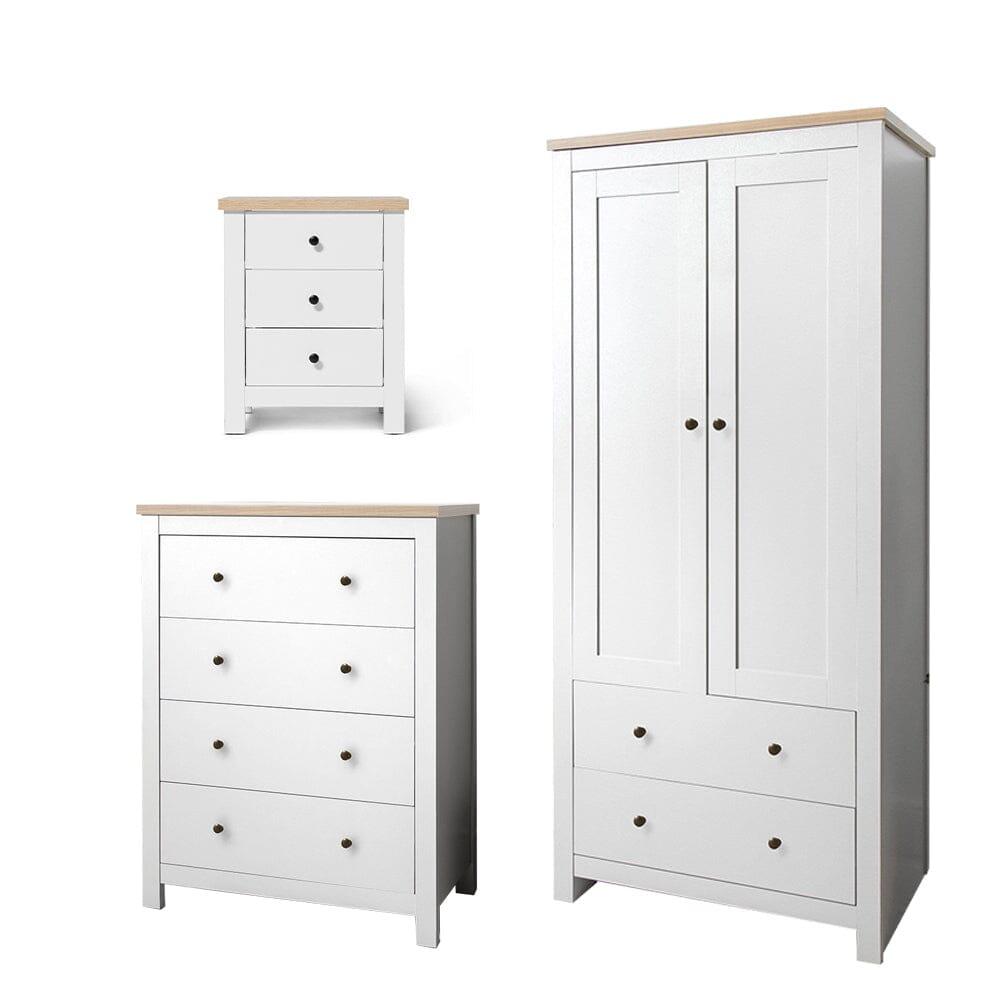 Bampton 3 Piece Bedroom Furniture Set with Chest of 4 Drawers - Laura James