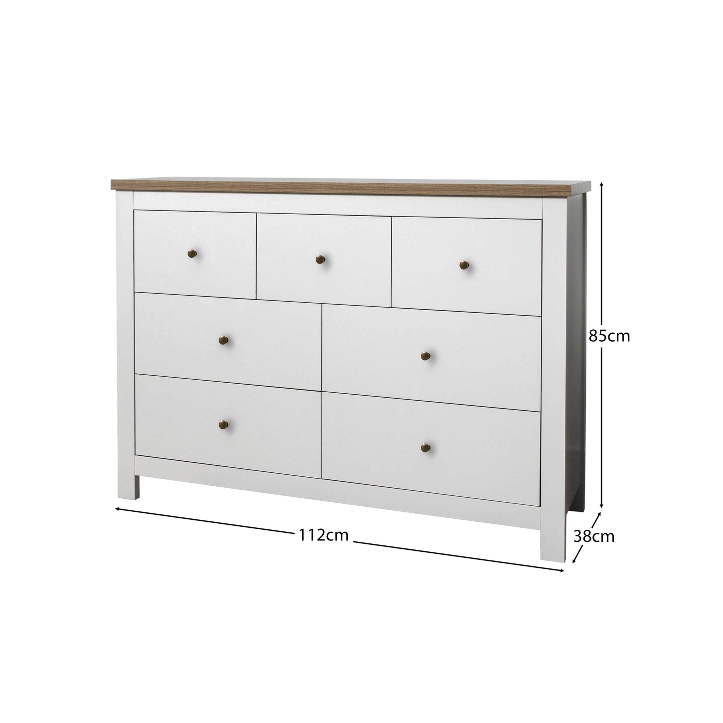 Bampton 7 Drawer Chest of Drawers - Alabaster White - Laura James